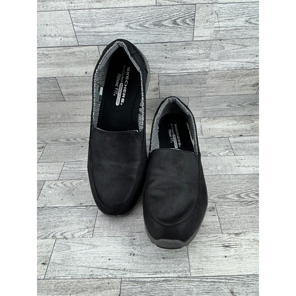 Skechers Womens Black Slip On Loafers Memory Foam Relaxed Fit Shoes Size‎ 11